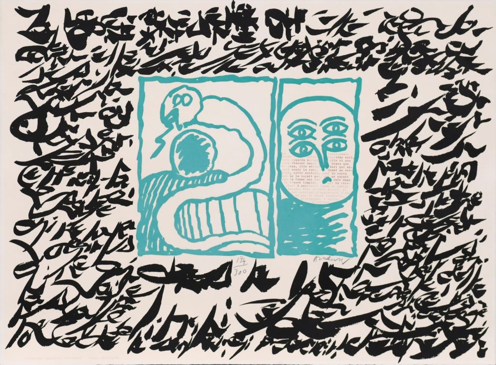 Линогравюра Alechinsky - Linolog II