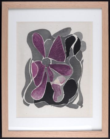 Литография Braque - L'Iris, 1963 - Framed