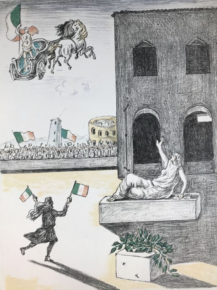Литография De Chirico - L'Italia del centenario 