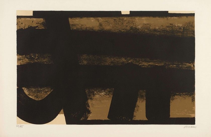 Литография Soulages - Lithographie 35 – 1974