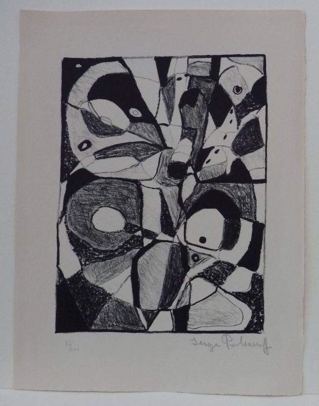 Литография Poliakoff - Lithographie en noir n°1