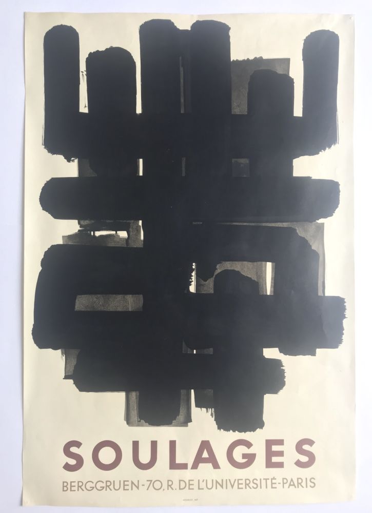 Литография Soulages - Lithographie n°3 / Galerie Berggruen