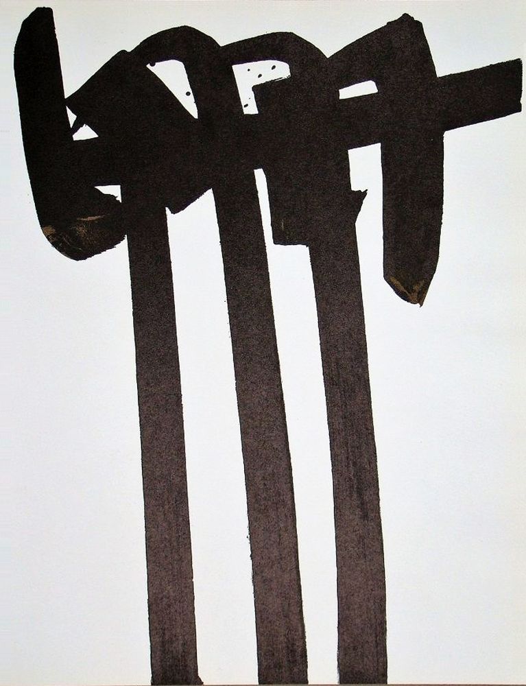 Литография Soulages - Lithographie n° 28 - Lithographie originale pour XXe Siècle (1970)