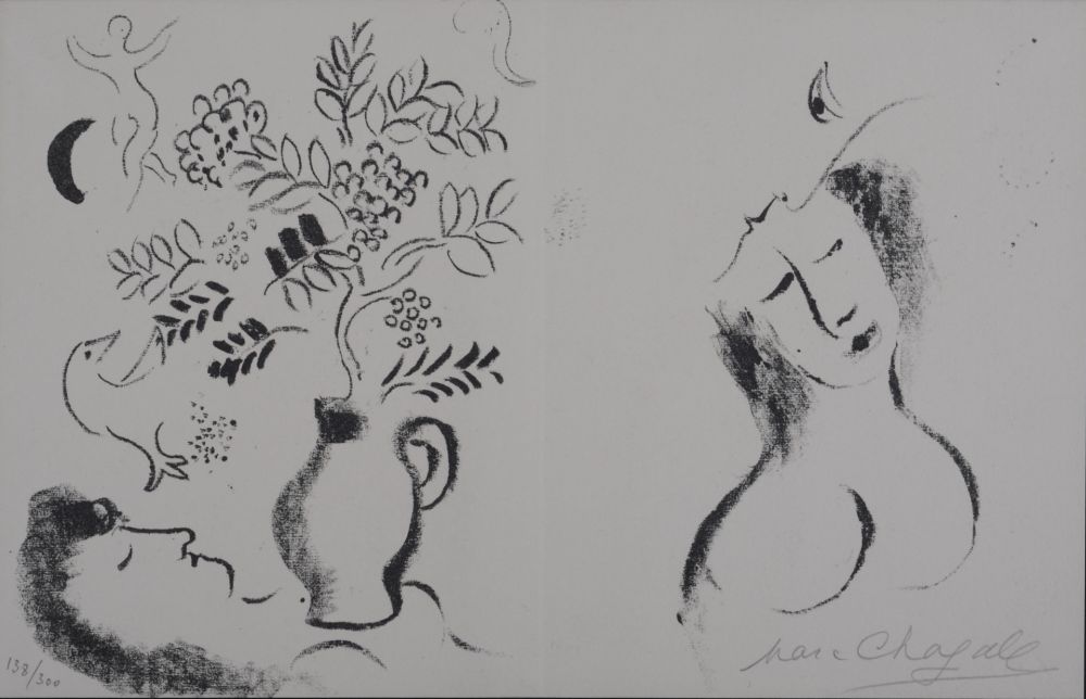 Литография Chagall - Lithographie pour un Catalogue (Hand-Signed)