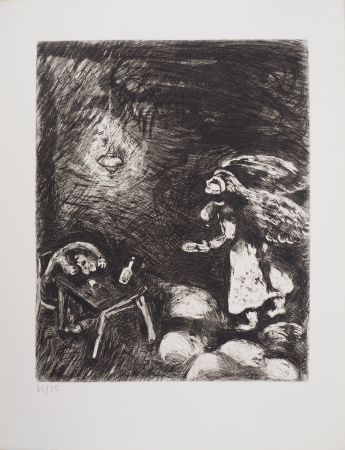 Гравюра Chagall - L'ivrogne et sa femme