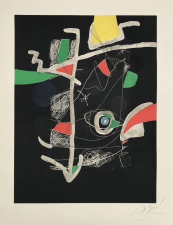 Офорт И Аквитанта Miró - L'Libre dels Sis Sentits VI (Book of the Six Senses)