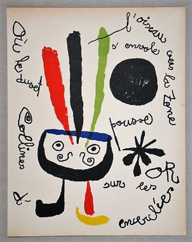 Литография Miró - L'oiseau