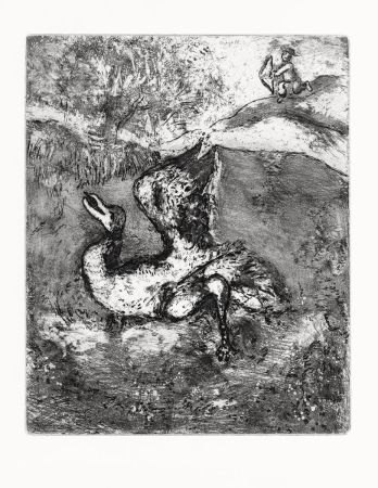 Офорт Chagall - L'Oiseau blessé d'une flèche