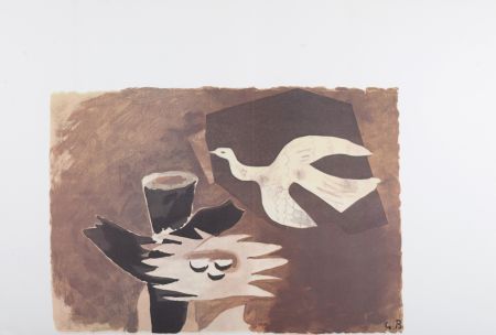 Литография Braque - L'Oiseau et son nid, 1956