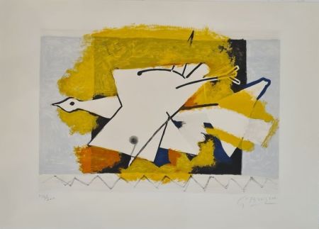 Литография Braque - L'oiseau jaune 