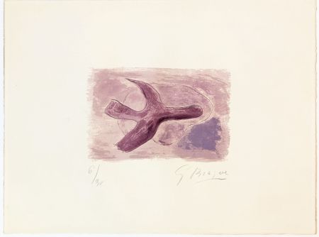 Литография Braque - L'oiseau mauve 