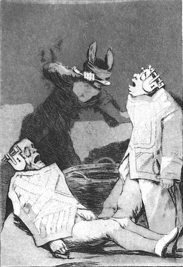 Офорт И Аквитанта Goya - Los chinchillas