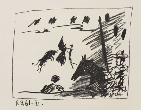 Литография Picasso - Los Toros – Jeu de la Cape (B.1015)