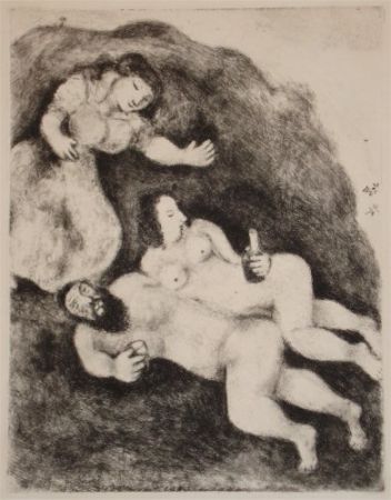 Офорт И Аквитанта Chagall - `Lot et ses Filles