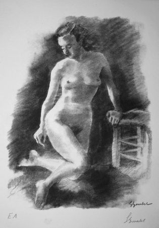 Литография Bonabel - Louis-Ferdinand Céline - Litographie Originale / Original Lithograph - Autoportrait/Self-portrait - 1945