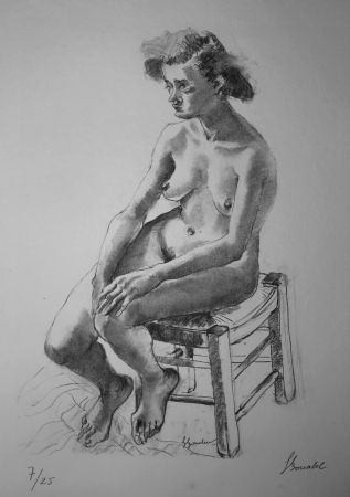 Литография Bonabel - Louis-Ferdinand Céline - Nu Feminin - Female Nude - 1938