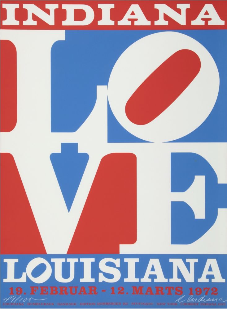 Сериграфия Indiana - Louisiane, LOVE, 1972 - Hand-signed