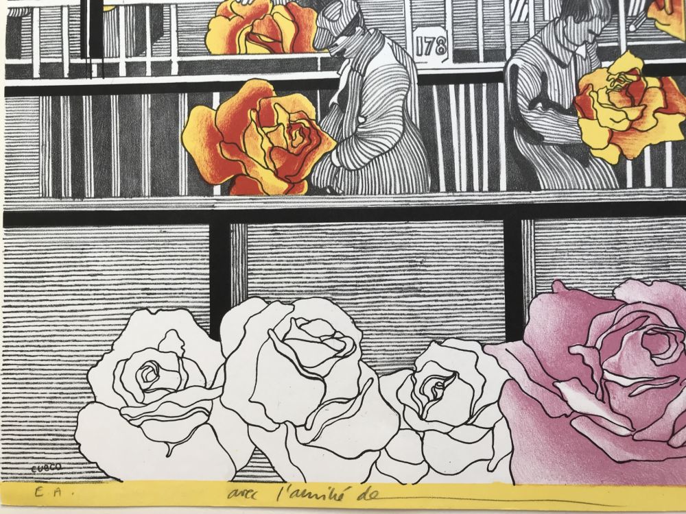 Литография Cueco - L'usinage des roses