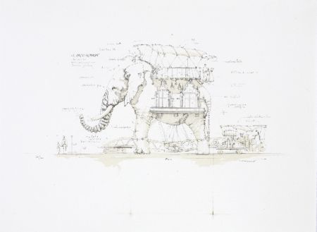 Литография Delarozière - L'éléphant