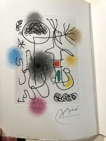 Иллюстрированная Книга Miró - Léna Leclercq. MIDI LE TRÈFLE BLANC. Une gravure en aquatinte signée (1968)