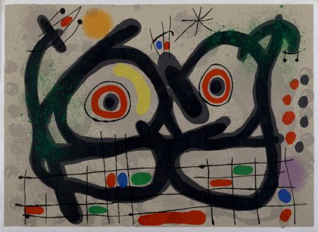 Литография Miró - Lézard aux plumes d’or, 1971