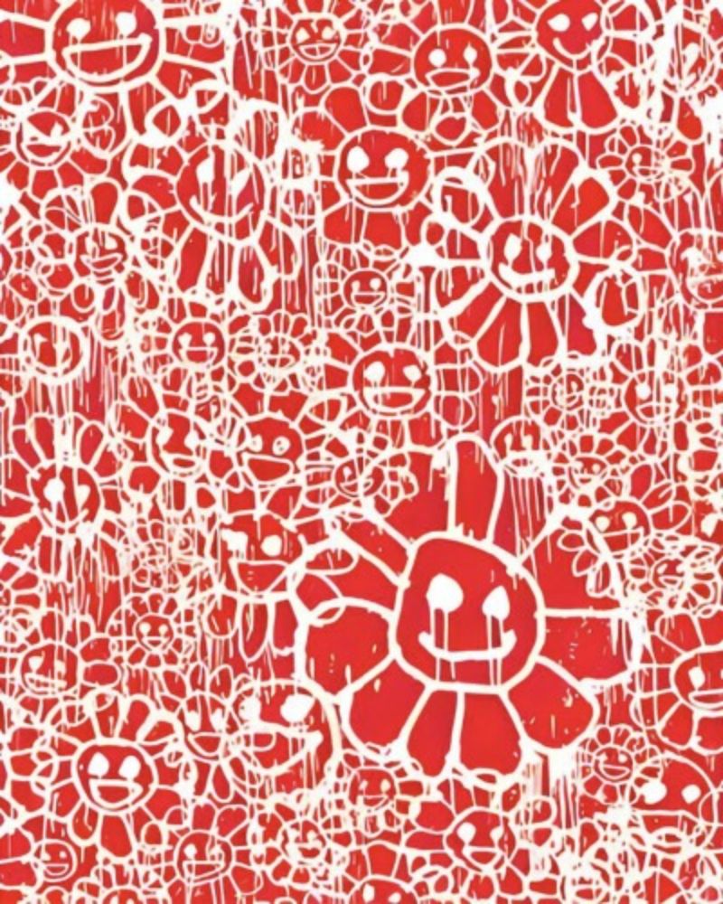 Многоэкземплярное Произведение Murakami - Madsaki Flowers B Red