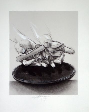 Литография Pignon-Ernest - Mains aux cigares