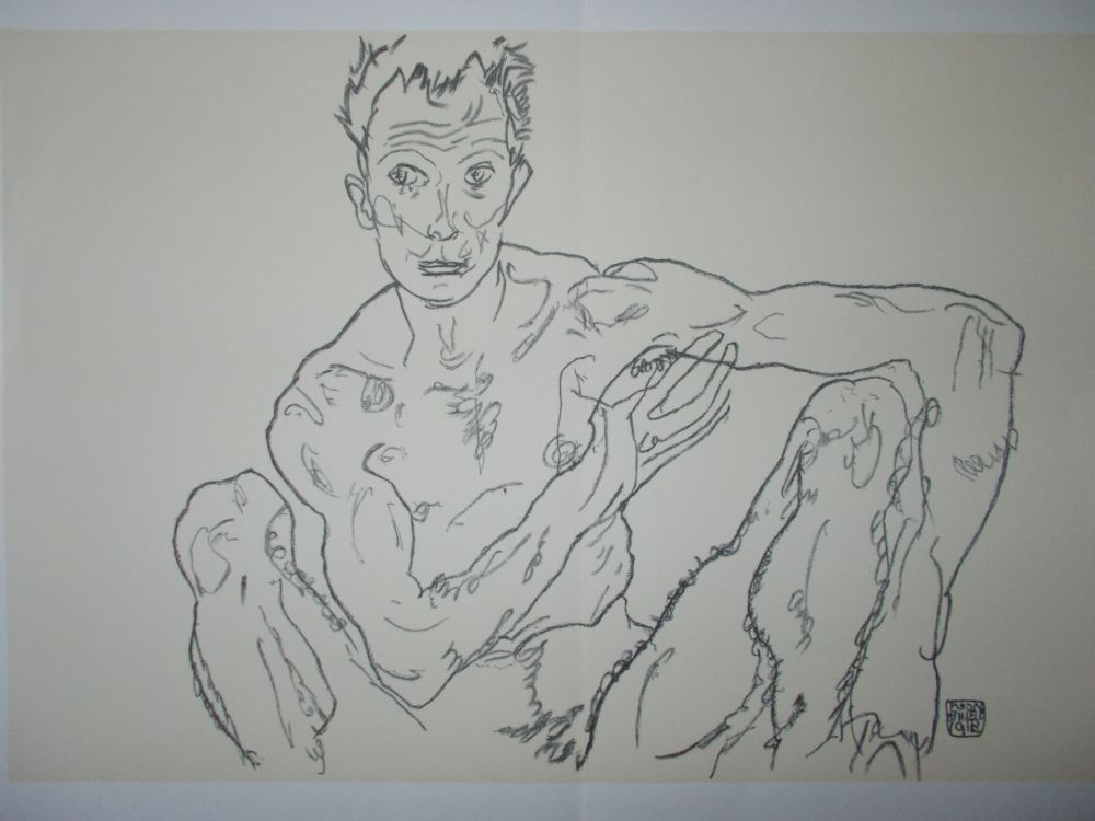 Литография Schiele - Male nude