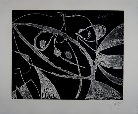 Гравюра Miró - Mallorca - Negro y blanco IX, 1973 - Hand-signed