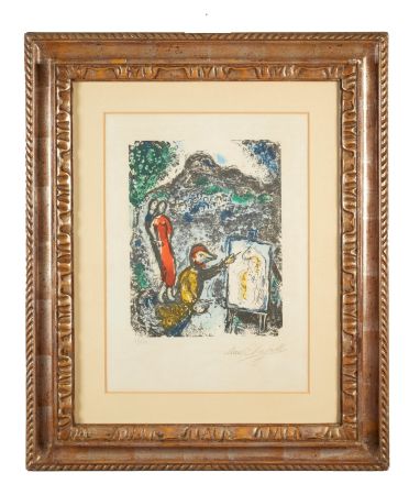 Литография Chagall - Marc Chagall (1887-1985) - Devant St. Jeannet (In front of St. Jeannet) - Coloured lithograph on Arches paper - 1972.