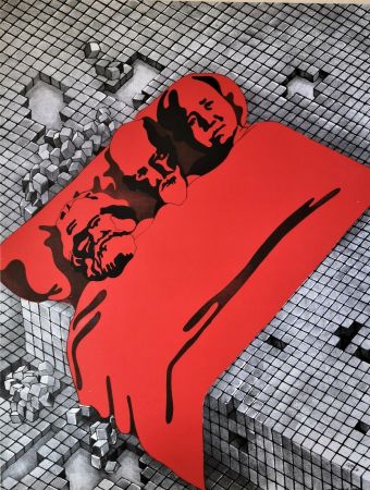 Литография Cueco - Marx, Freud, Mao