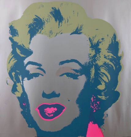 Сериграфия Warhol - Marylin (#A), c. 1980 - Very large silkscreen enhanced with silver ink