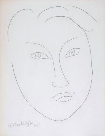 Офорт Matisse - Masque de jeune garçon, 1946