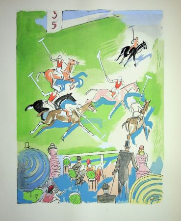 Литография Uzelac - Match de Polo à cheval