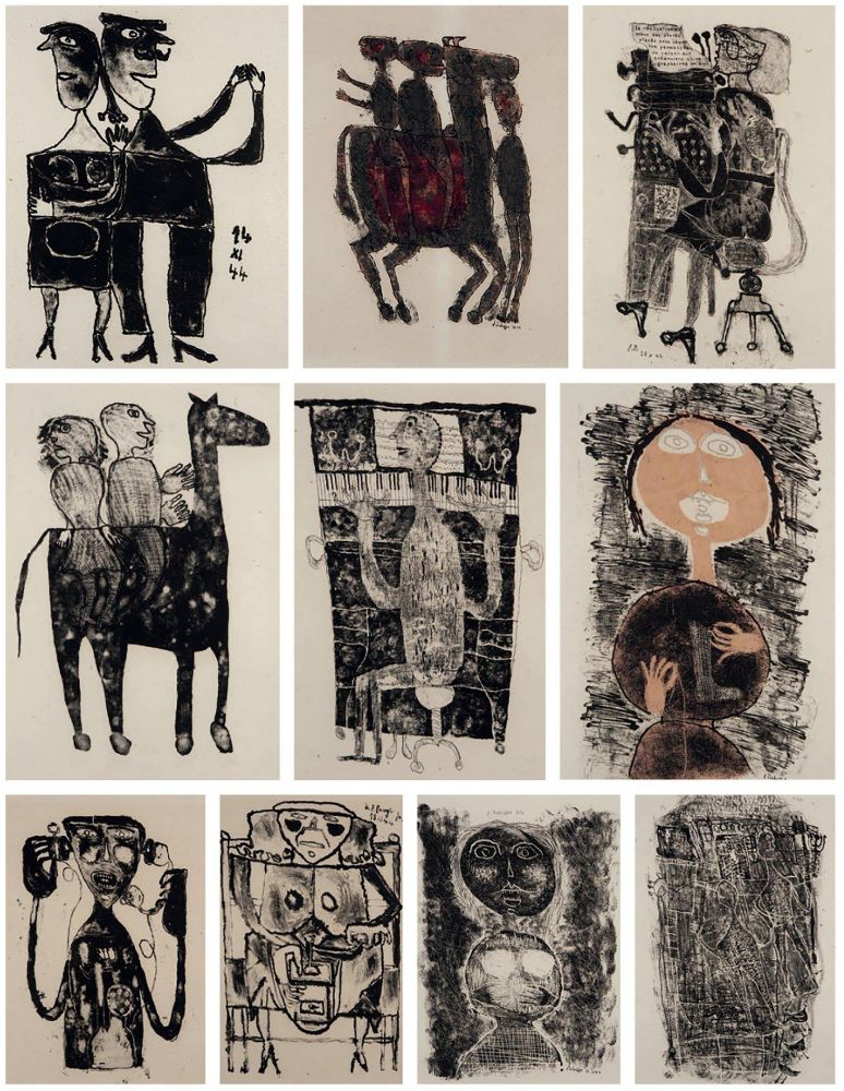 Иллюстрированная Книга Dubuffet - MATIÈRE ET MÉMOIRE ou les lithographes à l'école (avec Françis Ponge, 1945)