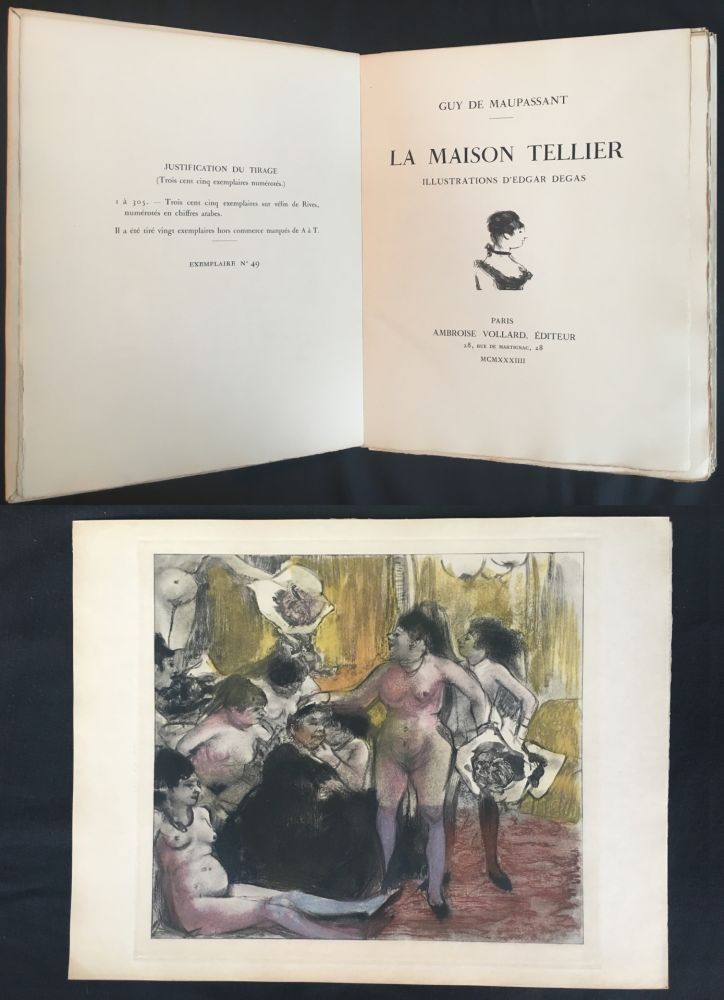 Иллюстрированная Книга Degas - Maupassant : LA MAISON TELLIER. Illustrations gravées d'Edgar Degas (1934).