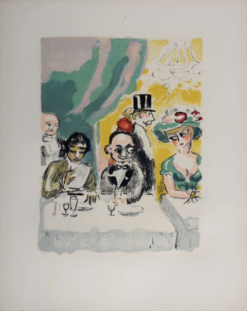 Литография Van Dongen - Max invité par Manolo ou le griveleur malgré lui, 1949