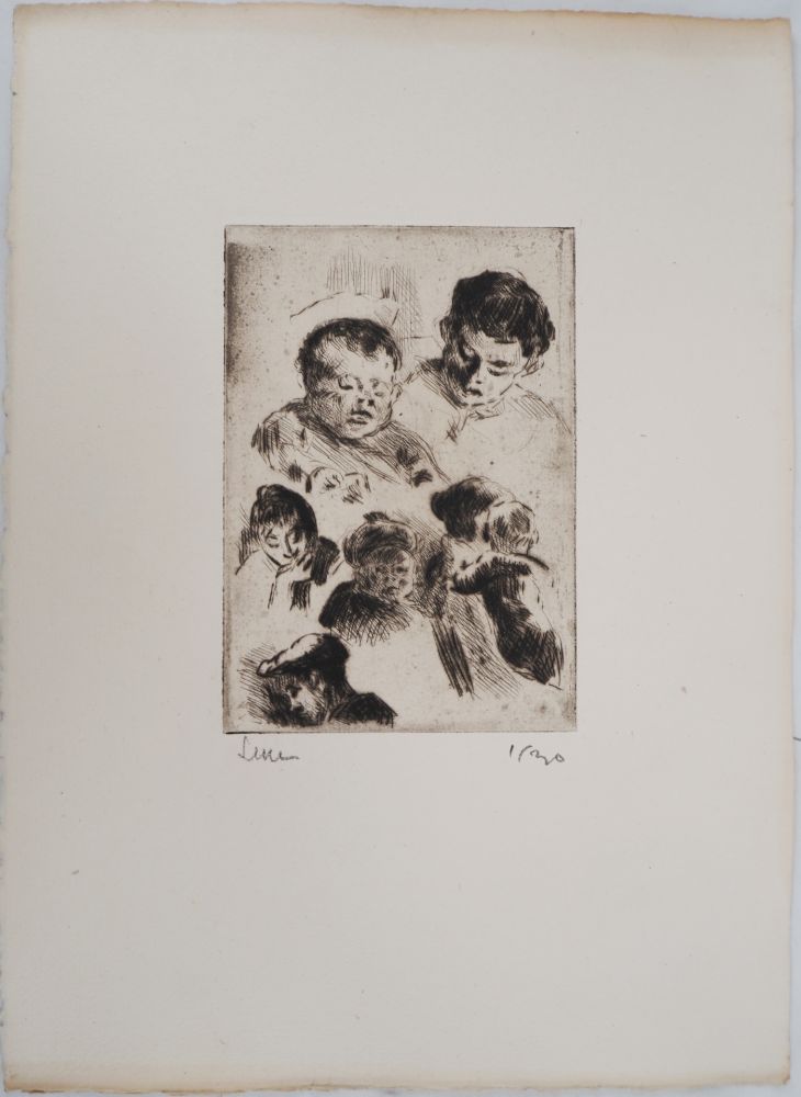 Гравюра Сухой Иглой Luce - Maximilien LUCE - La famille réunie ( étude) Vers 1890 - Gravure originale signée