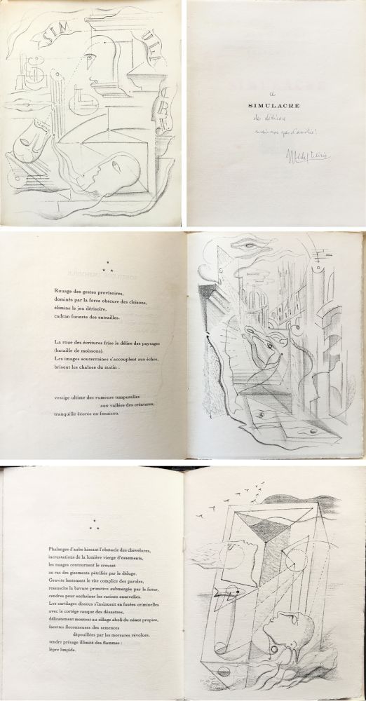 Иллюстрированная Книга Masson - Michel Leiris : SIMULACRE. 7 lithographies originales. Ex. dédicacé (1925)