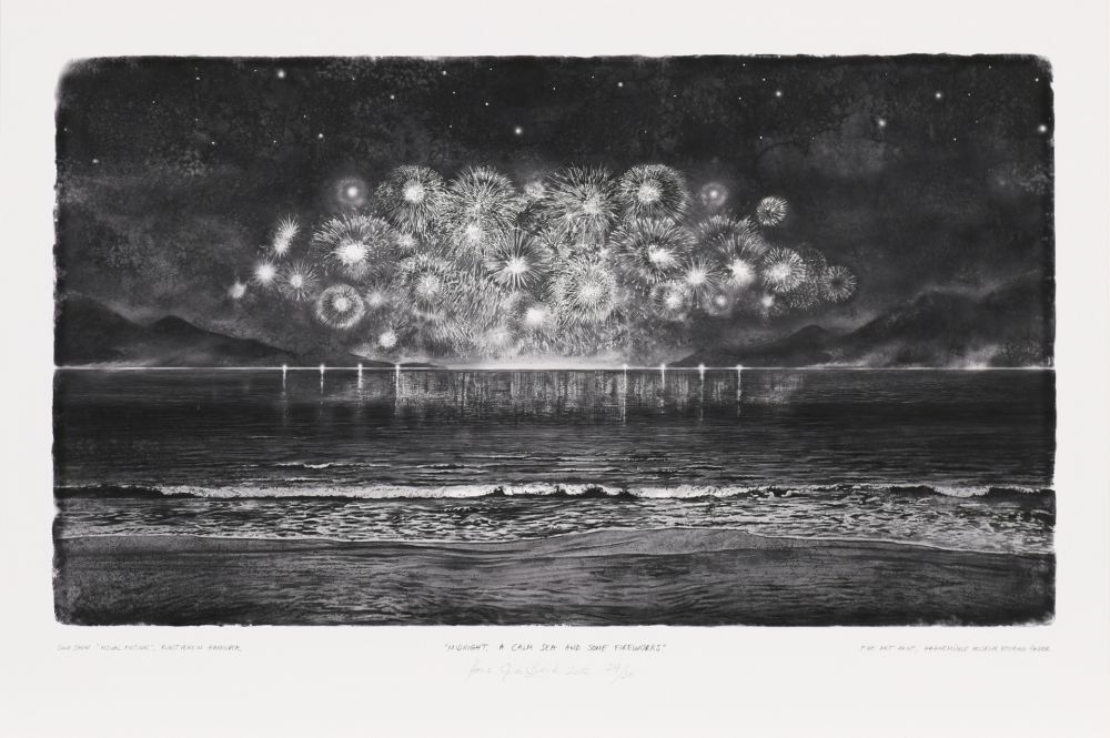 Многоэкземплярное Произведение Op De Beeck - Midnight, a calm Sea and some Firework