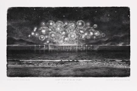 Цифровой Эстамп Op De Beeck - Midnight, a calm Sea and some Firework