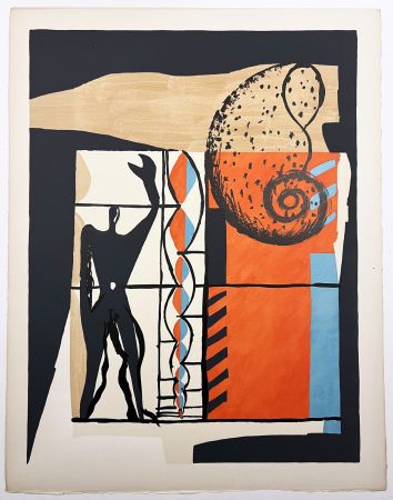 Литография Le Corbusier - MILIEU. (Le Poème de l'angle droit, 1955). Planche 6. (B2)