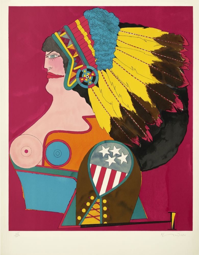 Литография Lindner - Miss american indian