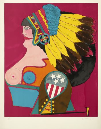 Литография Lindner - Miss american indian