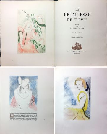 Иллюстрированная Книга Laurencin - Mme de Lafayette : LA PRINCESSE DE CLÈVES. 10 gravures originales en couleurs de Marie Laurencin (1947) ‎ 