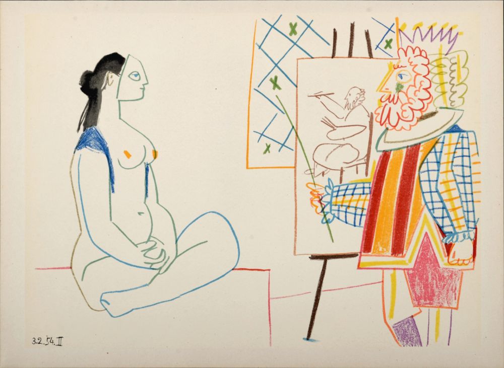 Литография Picasso - Model & King, 1954
