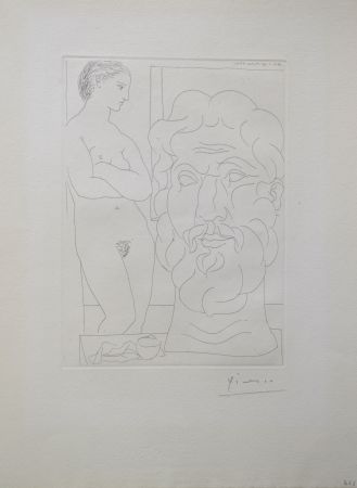 Гравюра Picasso - Modèle et Grande Tête Sculptée (B170 Vollard)