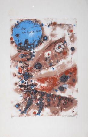 Литография Tobiasse - Mon village dans la pomme bleue, 1961 - Hand-signed