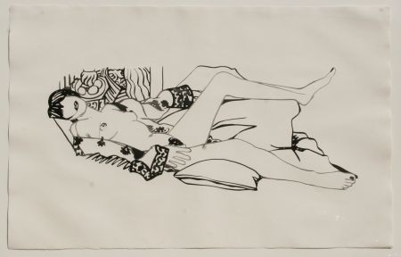 Офорт И Аквитанта Wesselmann - Monica Nude with Matisse