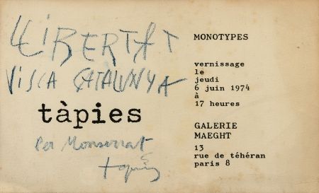 Литография Tàpies - Monotypes
